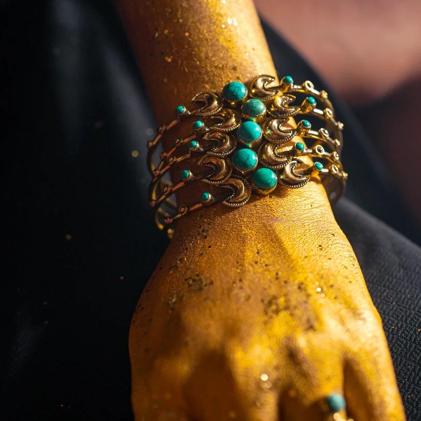 Serenity Turquoise Crescent Bangle
