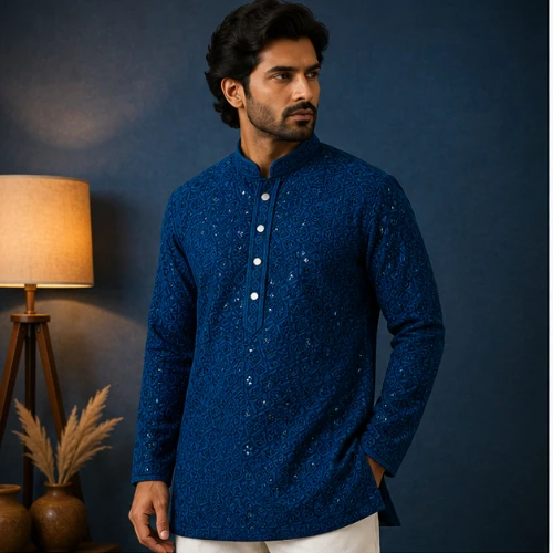 Phirozi Square Lucknowi Kurta for Men
