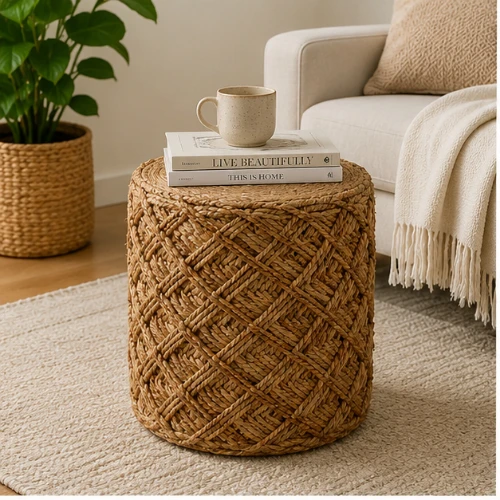 Handcrafted Jute Ottoman Pouffes | Footrest & Floor Stool